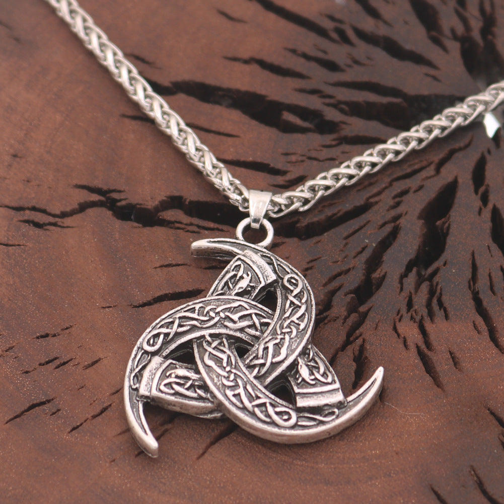 Mythical Viking Odin Horn and Dragon Pendant Necklace for Men