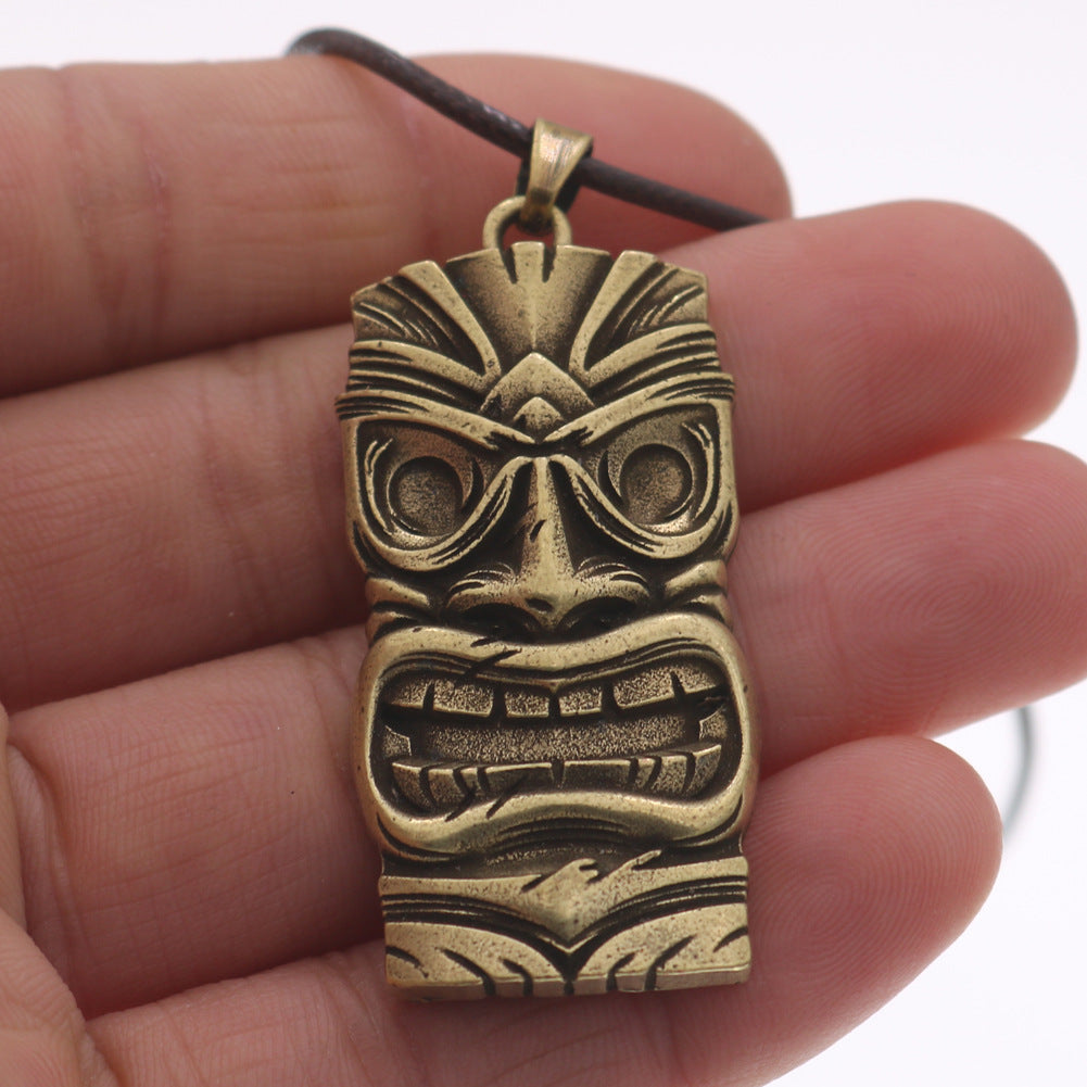 McKay New Zealand God Metal Necklace - Polynesian Tiki Totem for Men