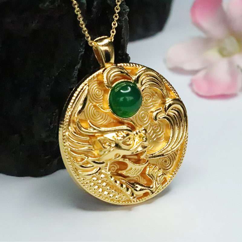 Chalcedony Dragon Fortune's Favor Pendant