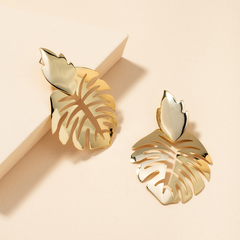 Gold Leaf Statement Earrings from Vienna Verve Collection