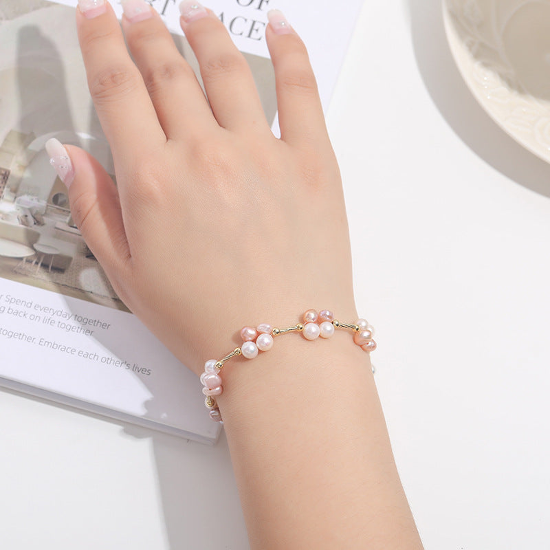 Elegant Freshwater Pearl Sterling Silver Bracelet