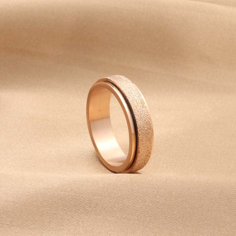 Titanium Steel Matte Rotating Ring for Men - Retro and Trendy Stainless Steel Accessory