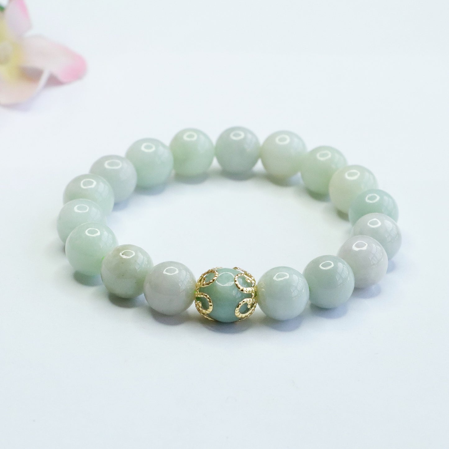 Fortune's Favor Sterling Silver Jade Bead Bracelet