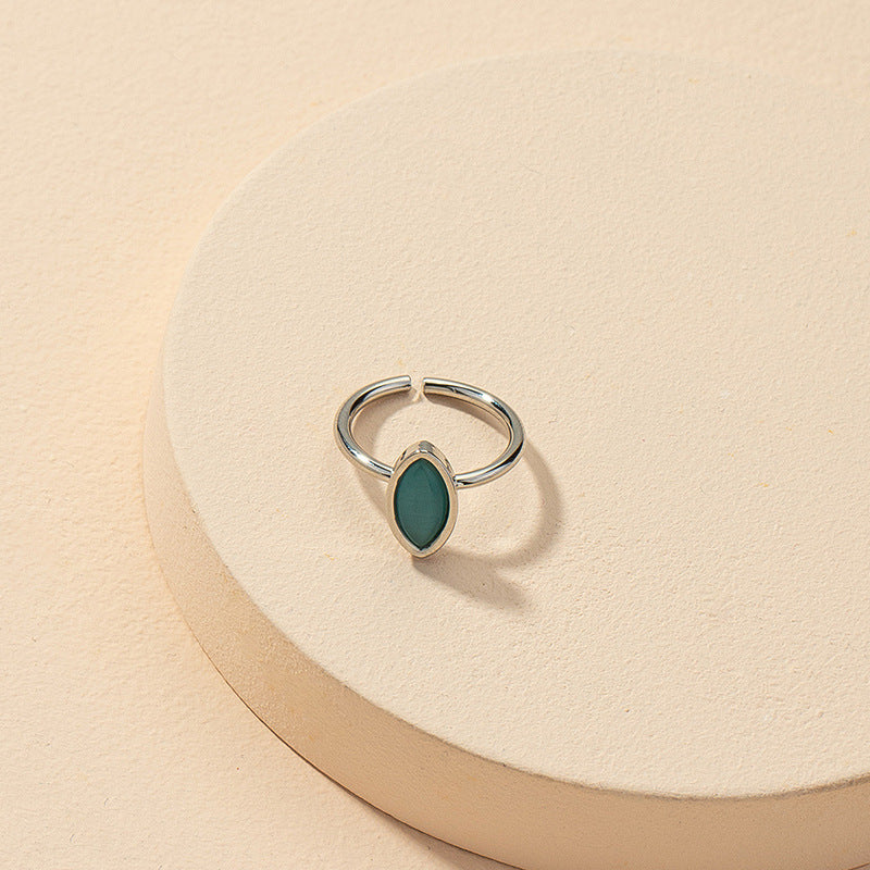 Green Stone Open Ring - Vienna Verve Collection