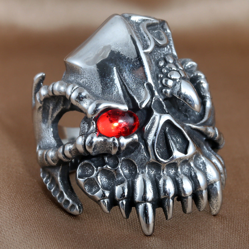 Personalized Retro Skull Ring for Men - Trendy Titanium Steel Jewelry Accessory