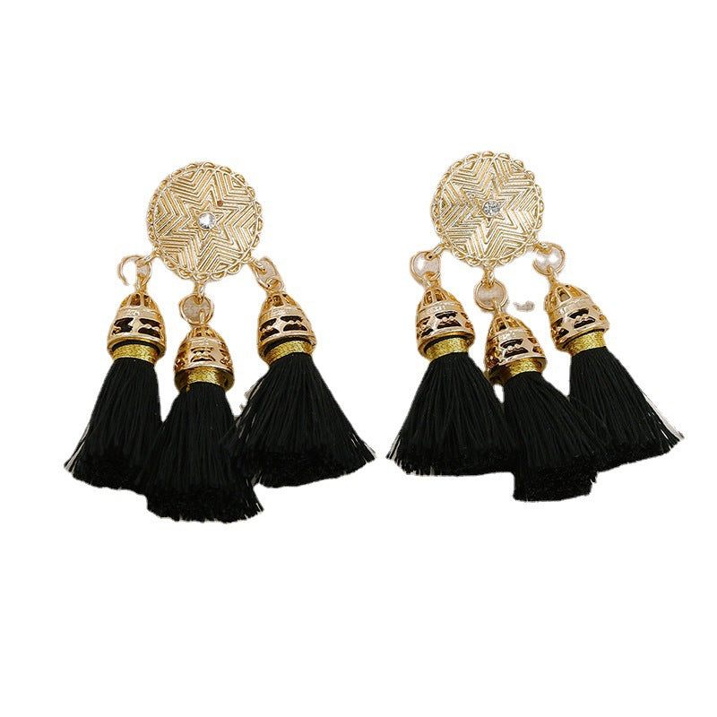 Retro Style Metal Tassel Earrings with Ethnic Touch, Cross Border Jewelry