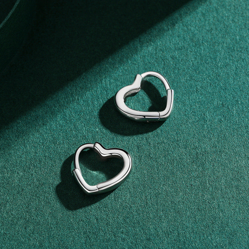 Heart-shaped Sterling Silver Earrings - Everyday Genie Collection