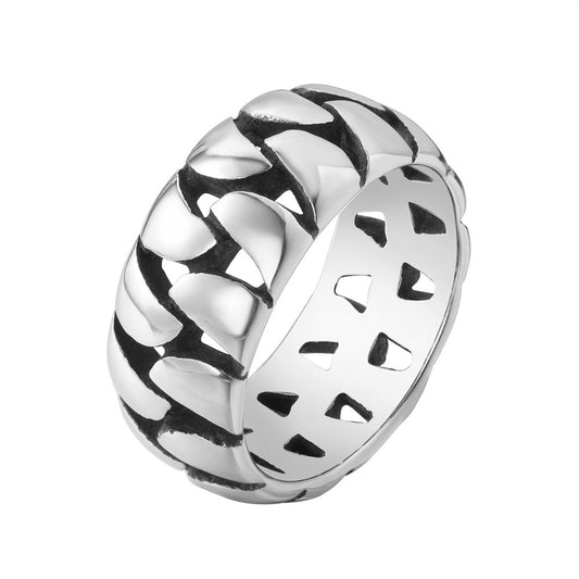 Personalized Retro Titanium Steel Chain Ring for Men - Wholesale European and American Style