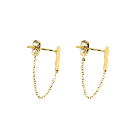 Cold Style Long Chain Tassel Earrings - 18K Gold Plated Stainless Steel Trinkets