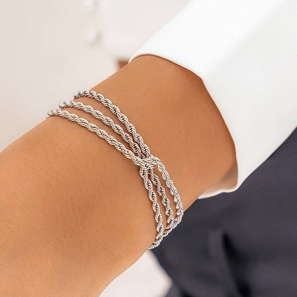 French Minimalist Alloy Chain Bracelet from Vienna Verve Collection