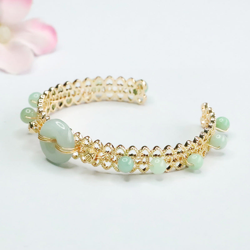 Jade Bracelets with Safety Buckle Closure