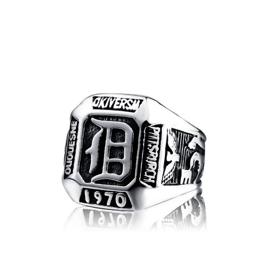 Wholesale Retro Vampire Men's Ring - Stainless Steel DB Letter Design