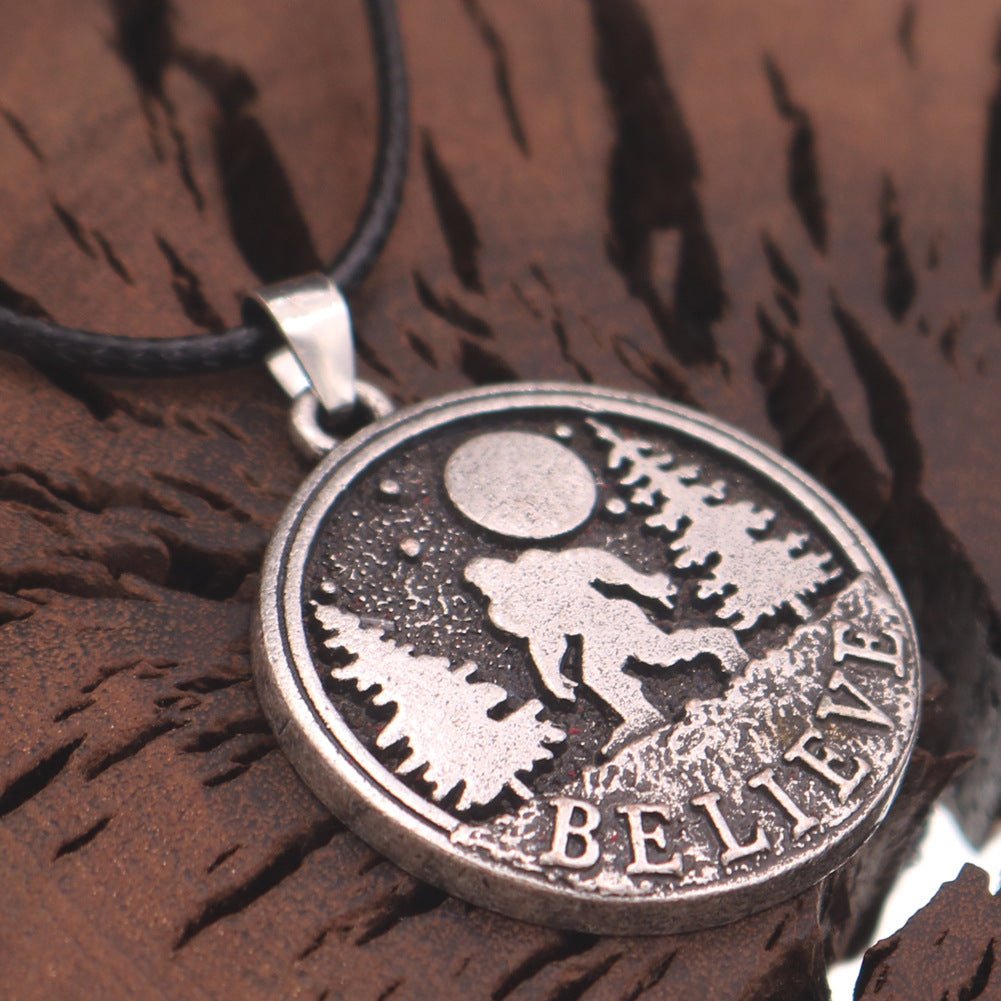 Bigfoot Monster Wilderness Adventure Alloy Necklace for Men