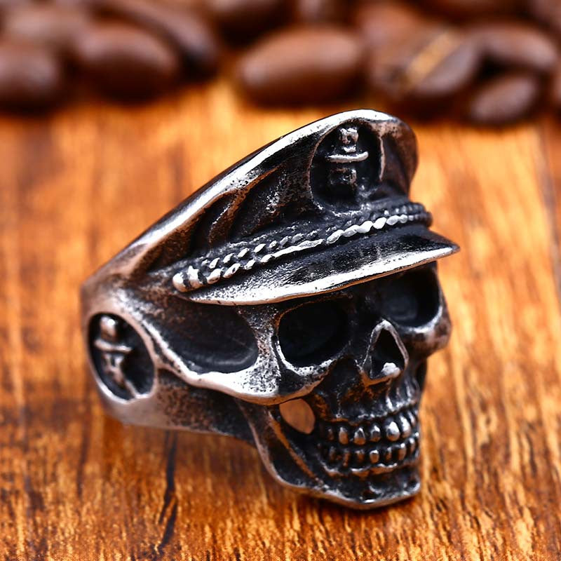 Titanium Steel Skull Ring for Men - Wholesale European and American Punk Jewelry, Personalized Sizes 7-13