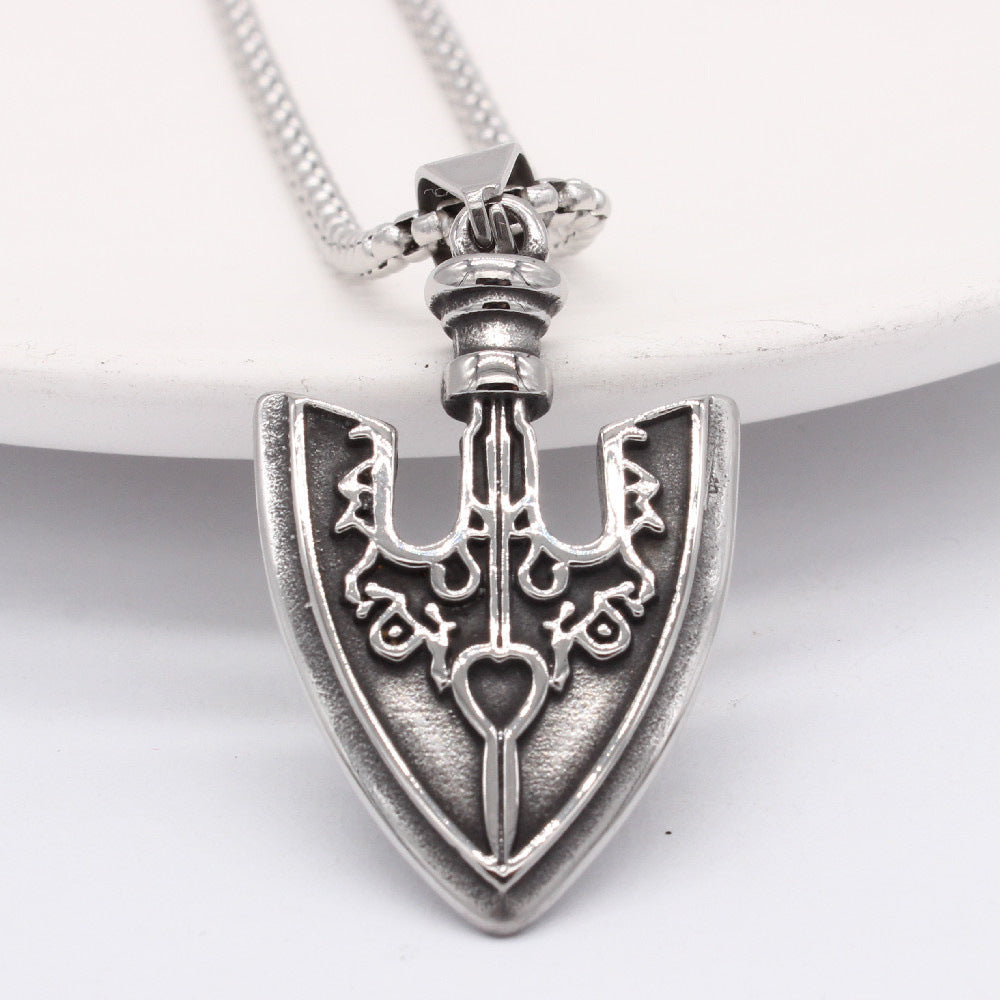 Viking Celtic Arrowhead Titanium Steel Necklace for Men