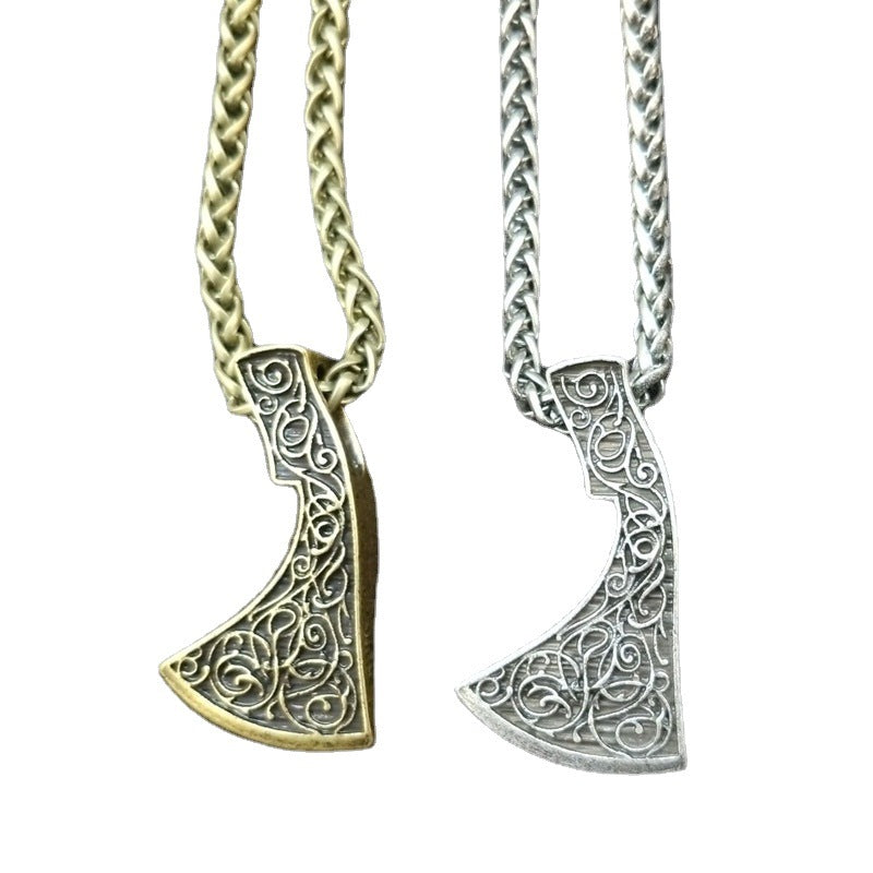 Nordic Viking Warrior Axe Necklace with Slavic Touch - Men's Jewelry Wholesale