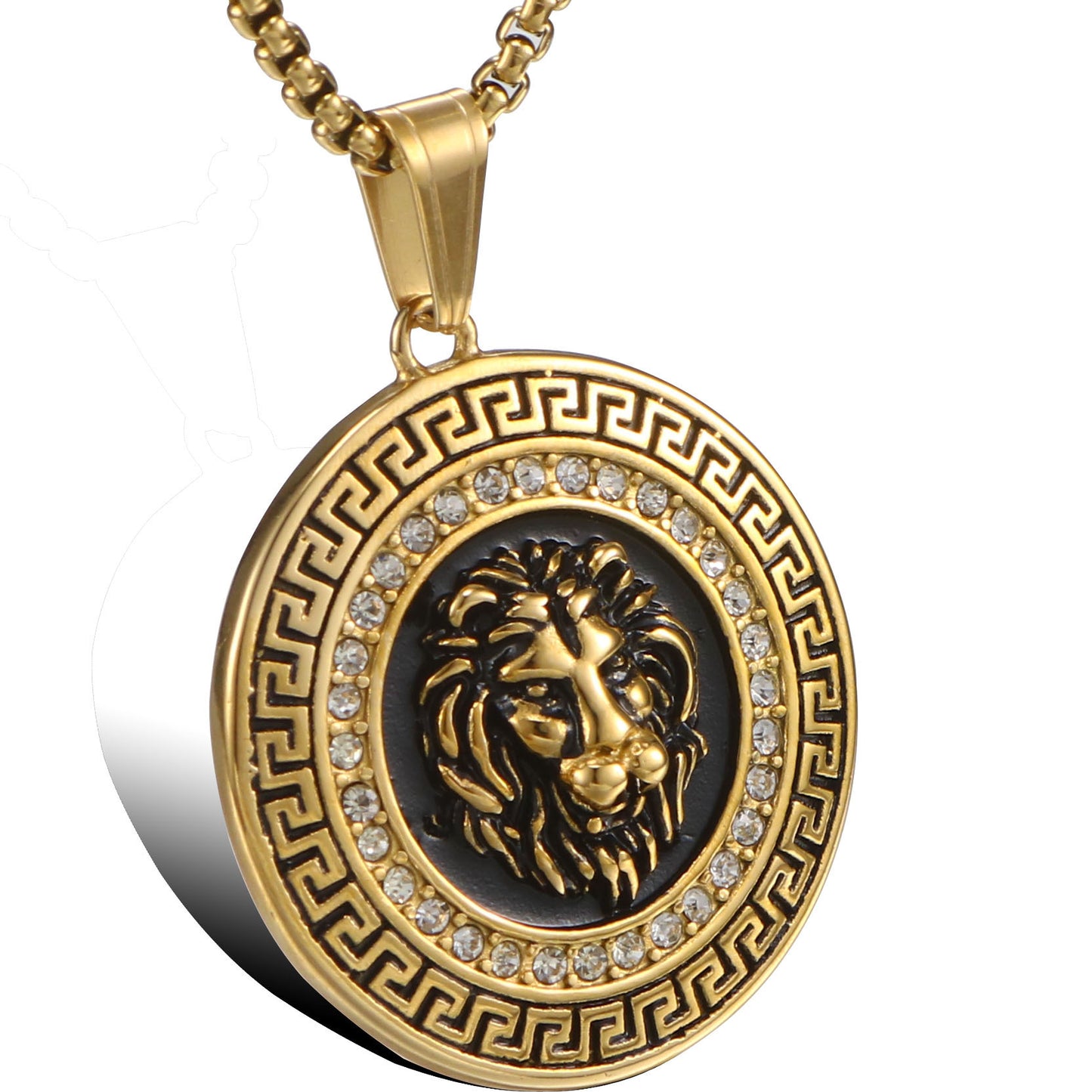 Titanium Steel Lion Head Pendant for Men - Vintage European and American Fashion Jewelry