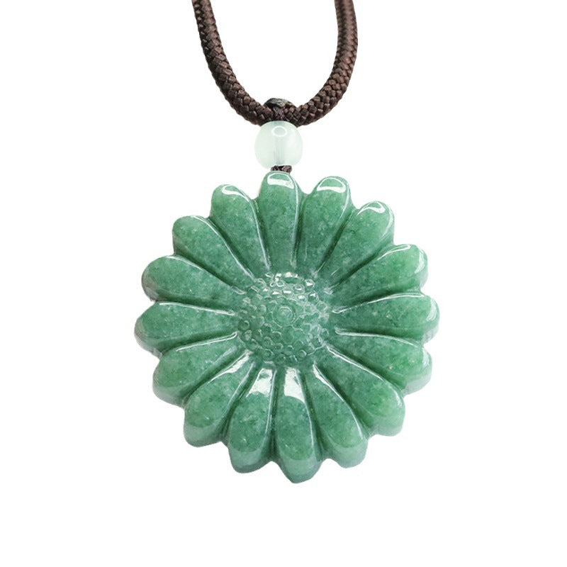 Jade Flower Fortune Pendant