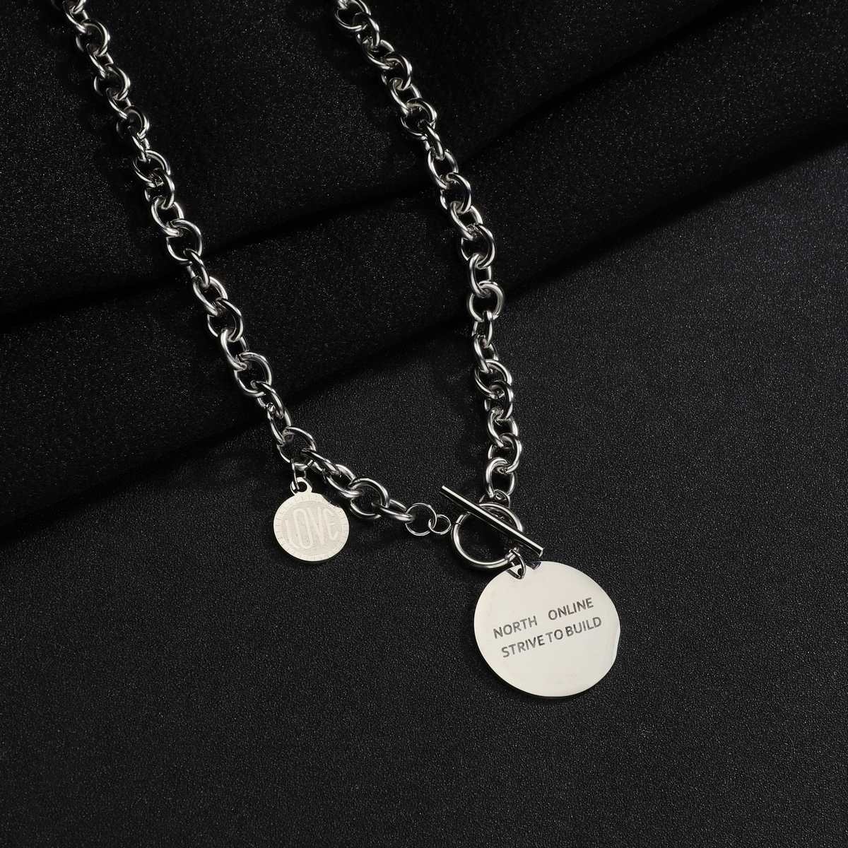 Hip-hop Titanium Steel Cuban Chain Necklace Set for Couples - Unisex Design with Unique Style