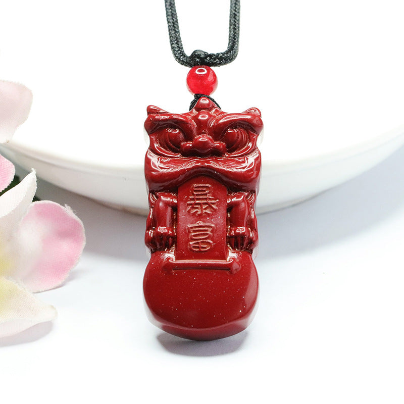 Vermilion Sand Pendant Purple Gold Sand Lion Awakening Pendant Ethnic Style