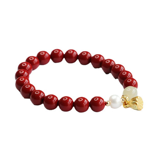 Fortune's Favor Sterling Silver Cinnabar Bracelet