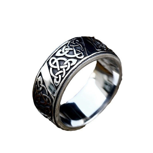 Titanium Steel Nordic Viking Celtic Knot Men's Ring - Retro Fashion Jewelry