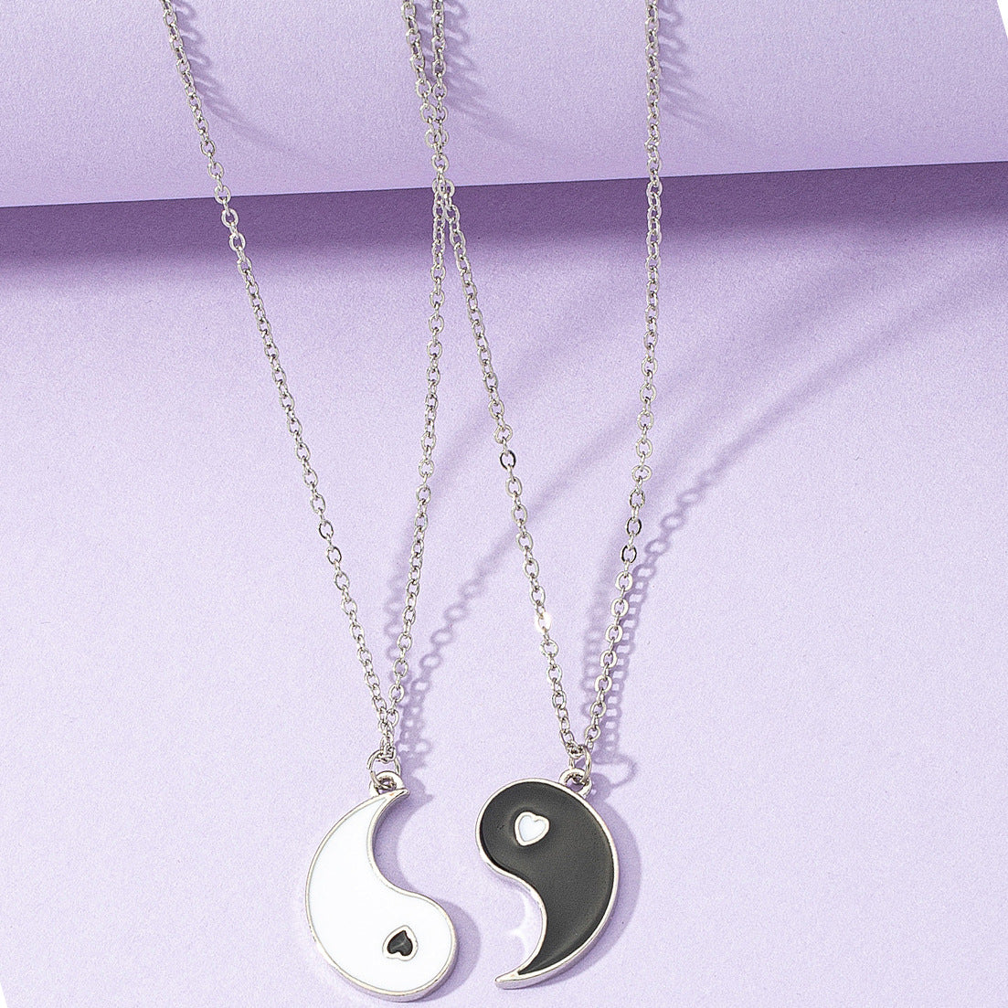 Cross-Cultural Yin Yang Necklace Set with Hierarchical Chain