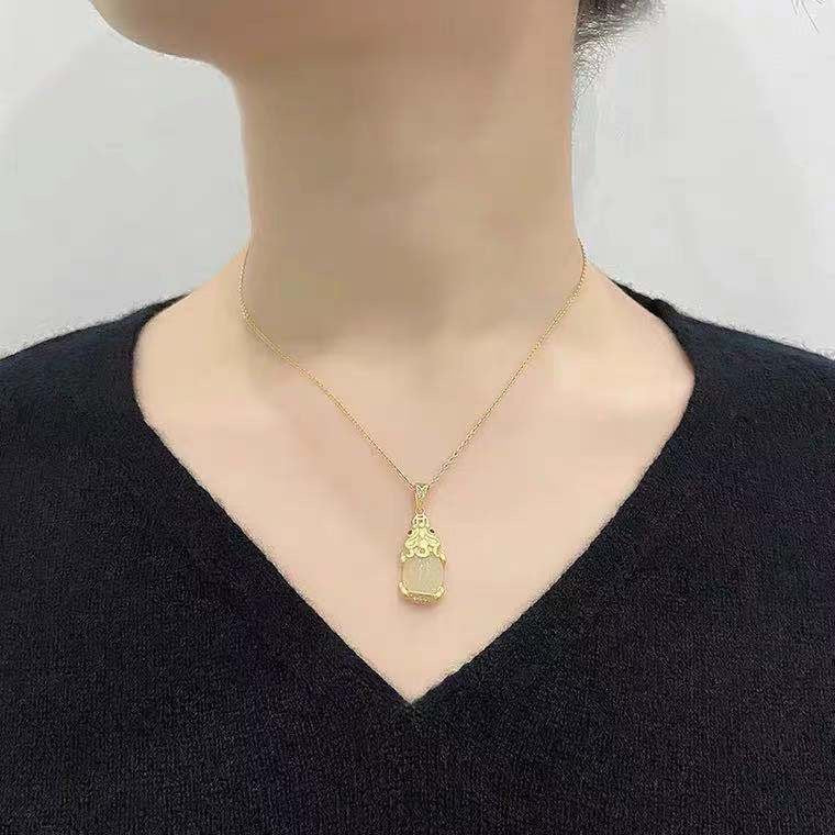 Fortune's Favor White Jade Pixiu Necklace