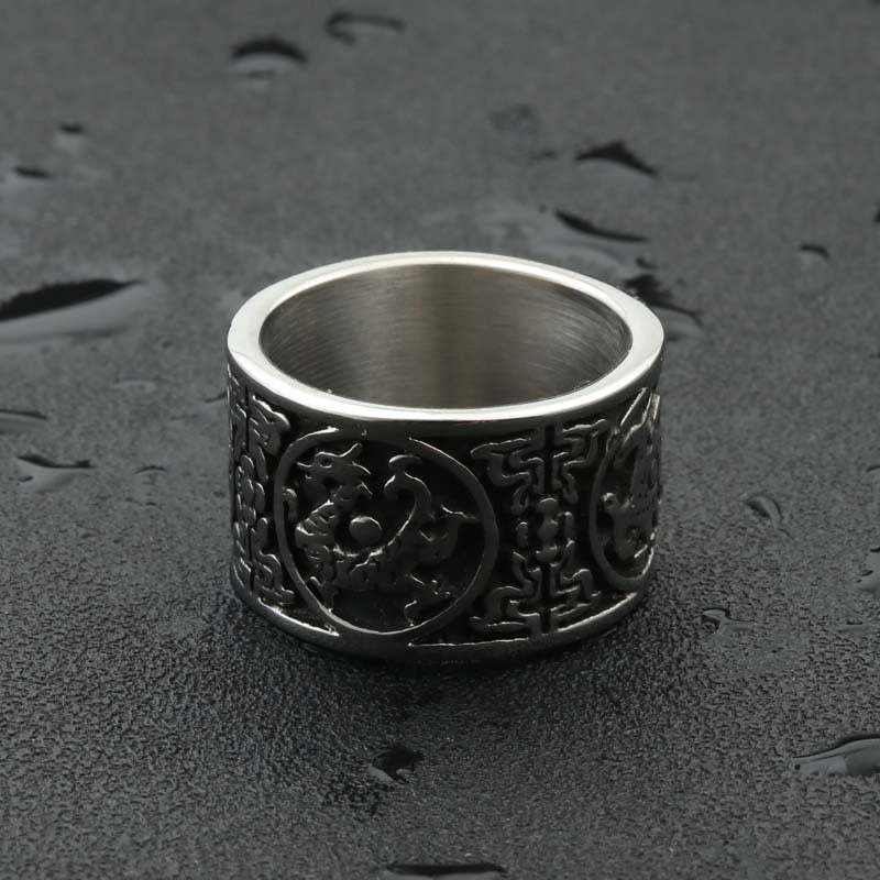 Titanium Steel Beast Ring for Men - Retro Punk Style Jewelry Direct from Manufacturer