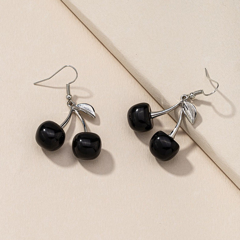 Black Cherry Earrings - Fashionable European and American Jewelry