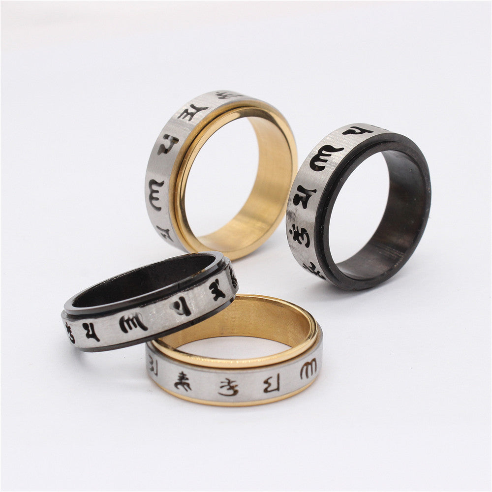 Everyday Genie Titanium Steel Rotating Ring in Sizes 6-13