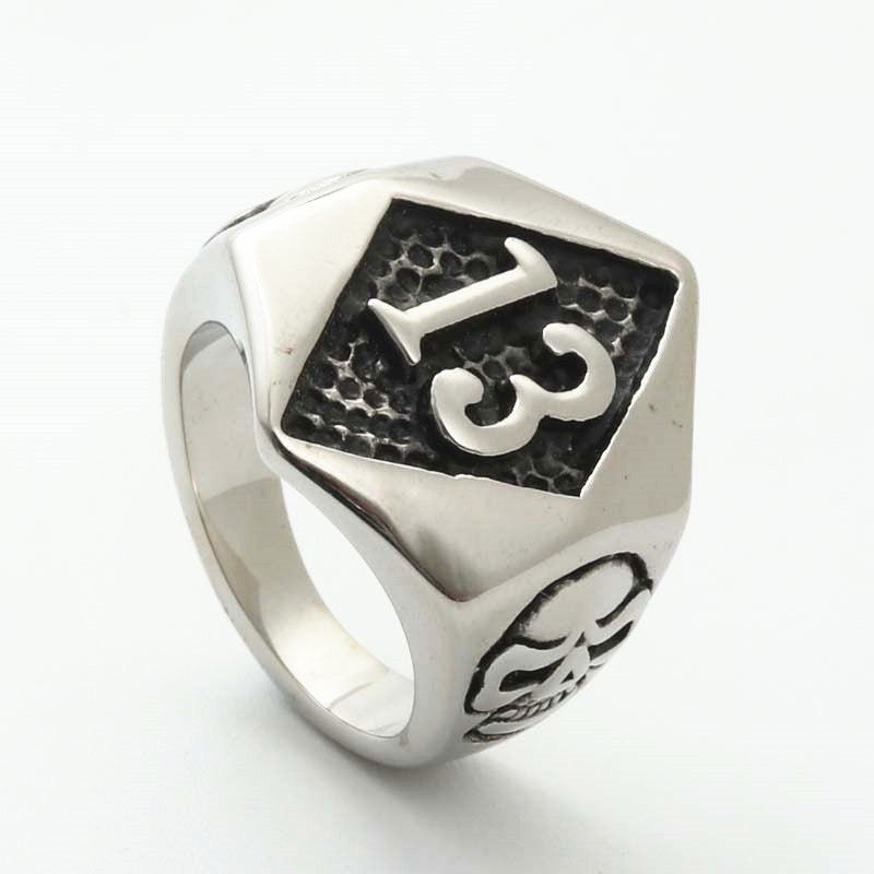 Punk Skull Titanium Steel Ring for Men - Retro Hipster Style, Sizes 7-13