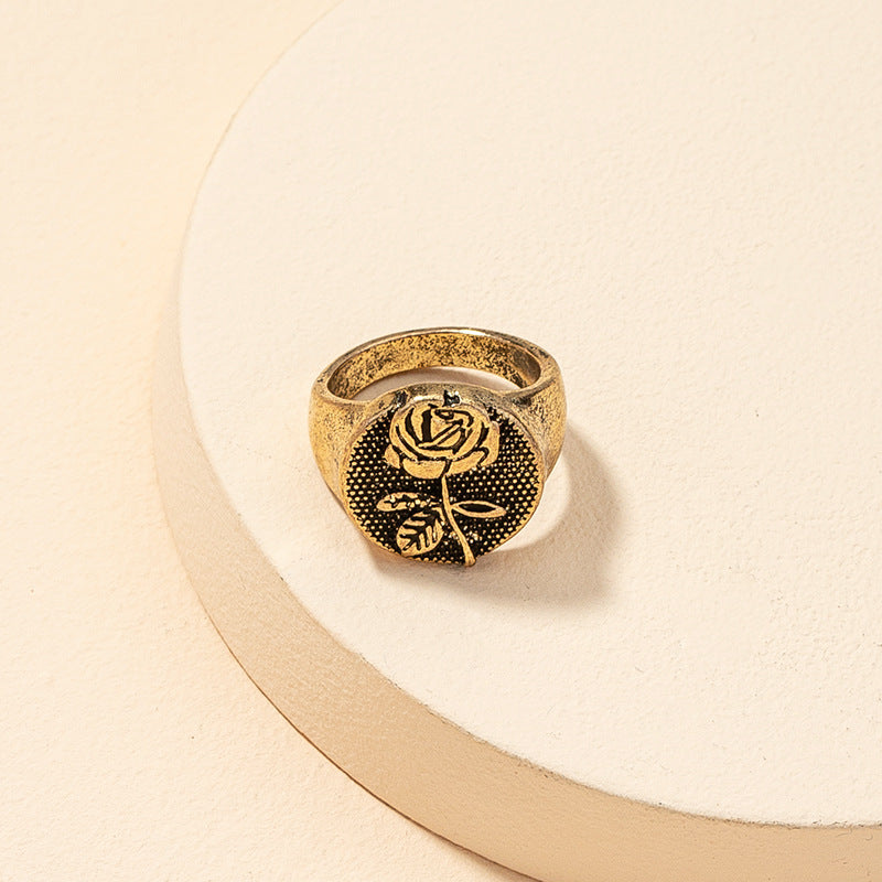 Vintage Floral Cross-Border Ring - Elegant Vienna Verve Collection