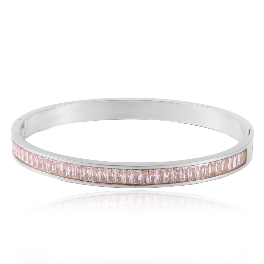 Stainless Steel Square Zircon Bracelet: A Chic Fusion of Elegance and Modern Fashion