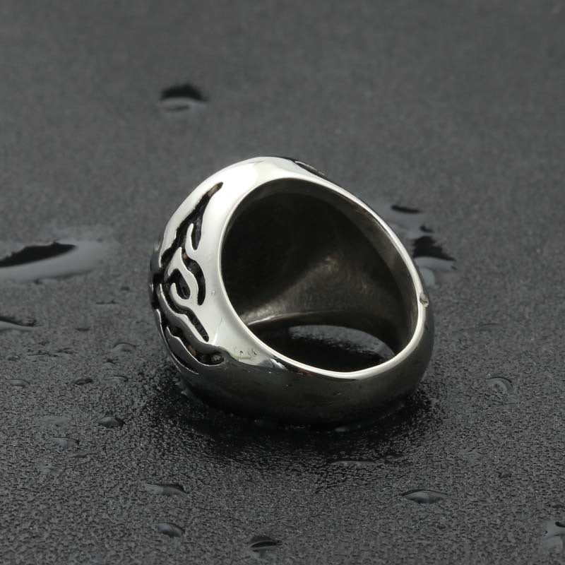 Titanium Steel Cross Ring for Men - Retro Punk Style Jewelry from Europe and America