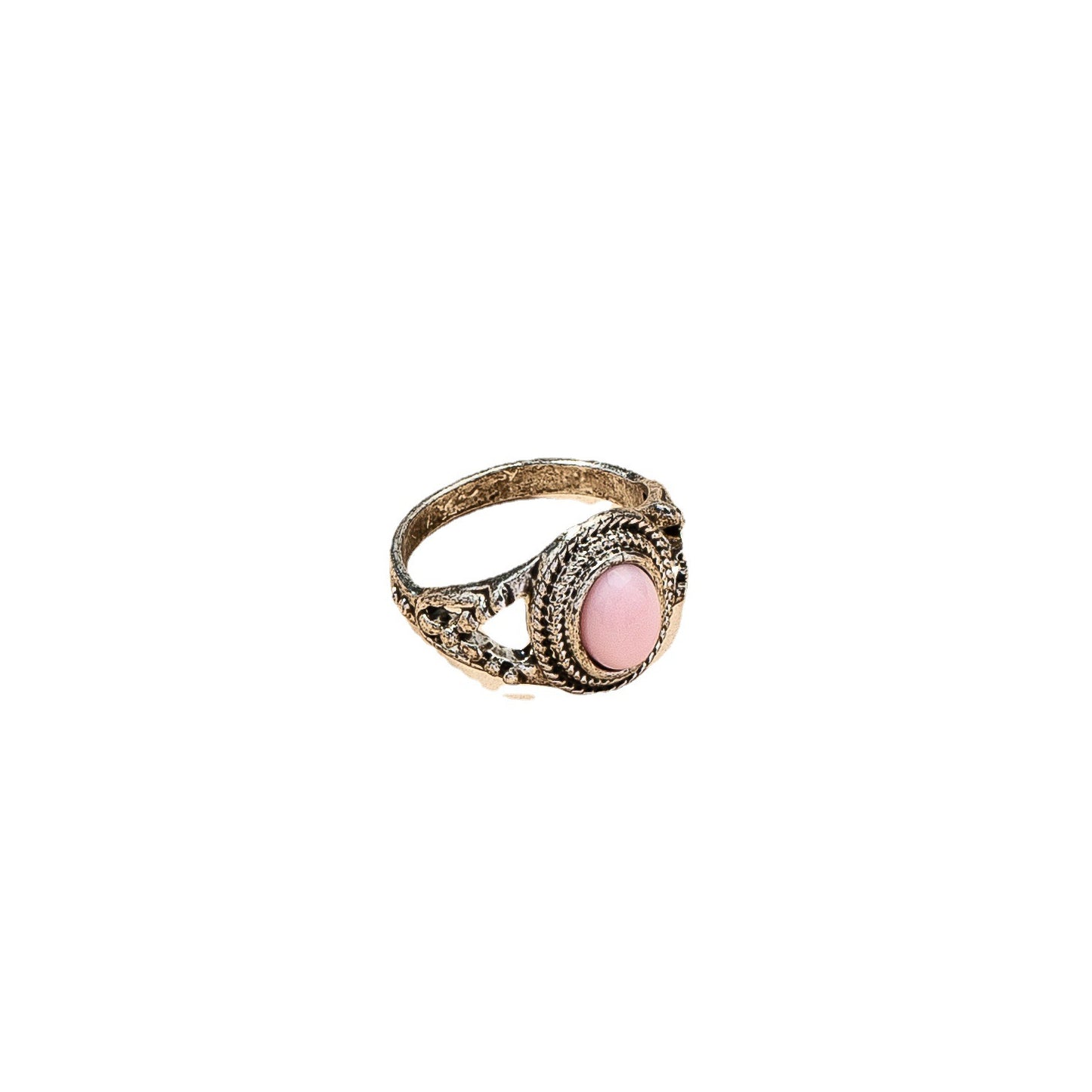 European Pink Stone Ring - Trendy Handcrafted Jewelry for Fashion Enthusiasts