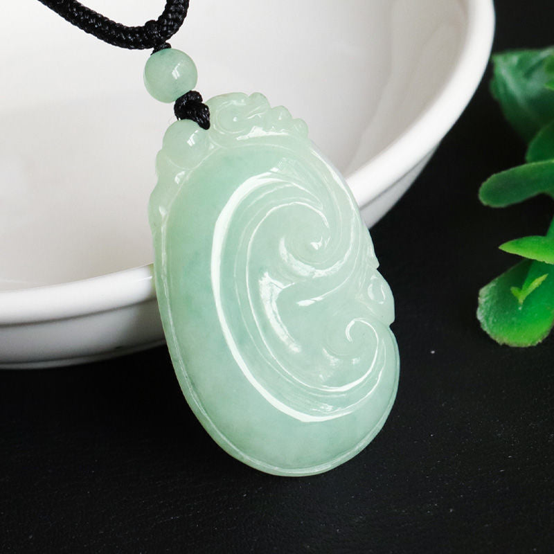 Fortune's Favor Myanmar A-grade Jade Pendant Ruyi Jewelry