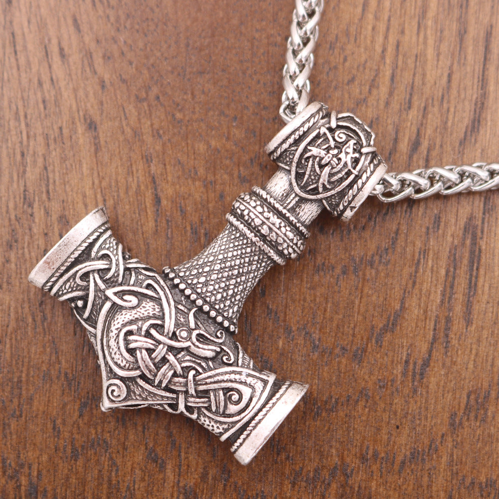 Nordic Mythology Viking Thor's Hammer Pendant Necklace for Men