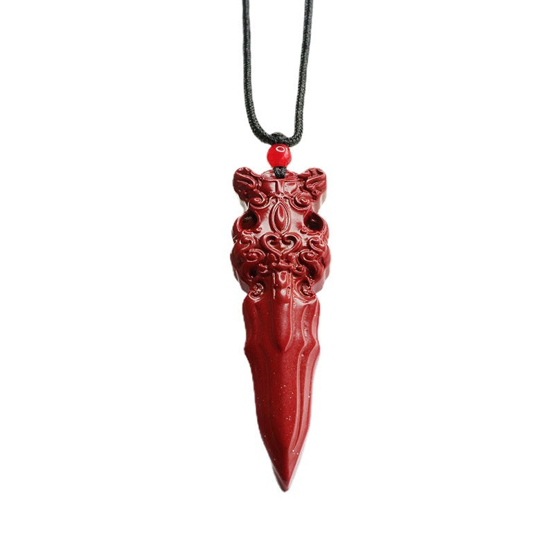 Cinnabar Pendant Purple Gold Sand Sword Pendant