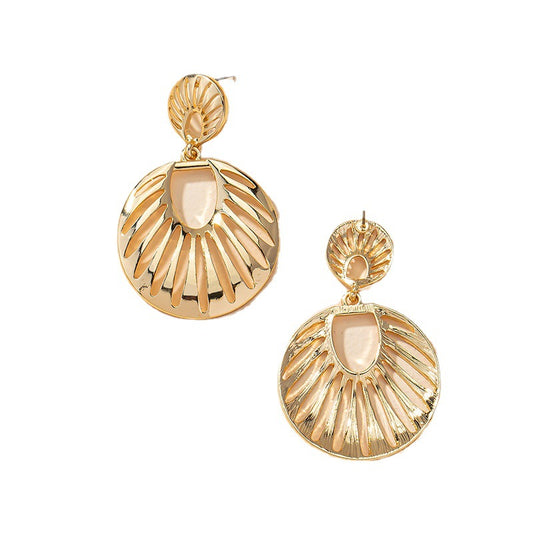 Chic Vienna Verve Metal Earrings with Unique Hollow Design