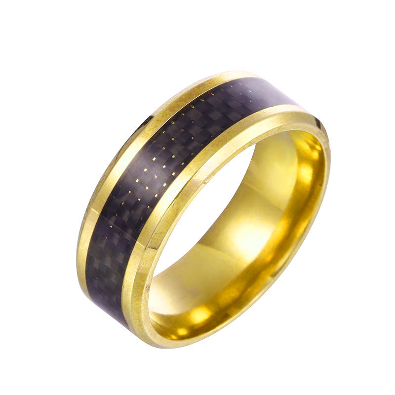 Stainless Steel Carbon Fiber Men's Ring - Everyday Genie Collection