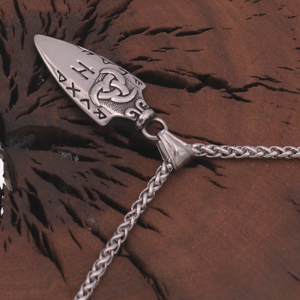 Nordic Viking Stainless Steel Spear Pendant Necklace for Men