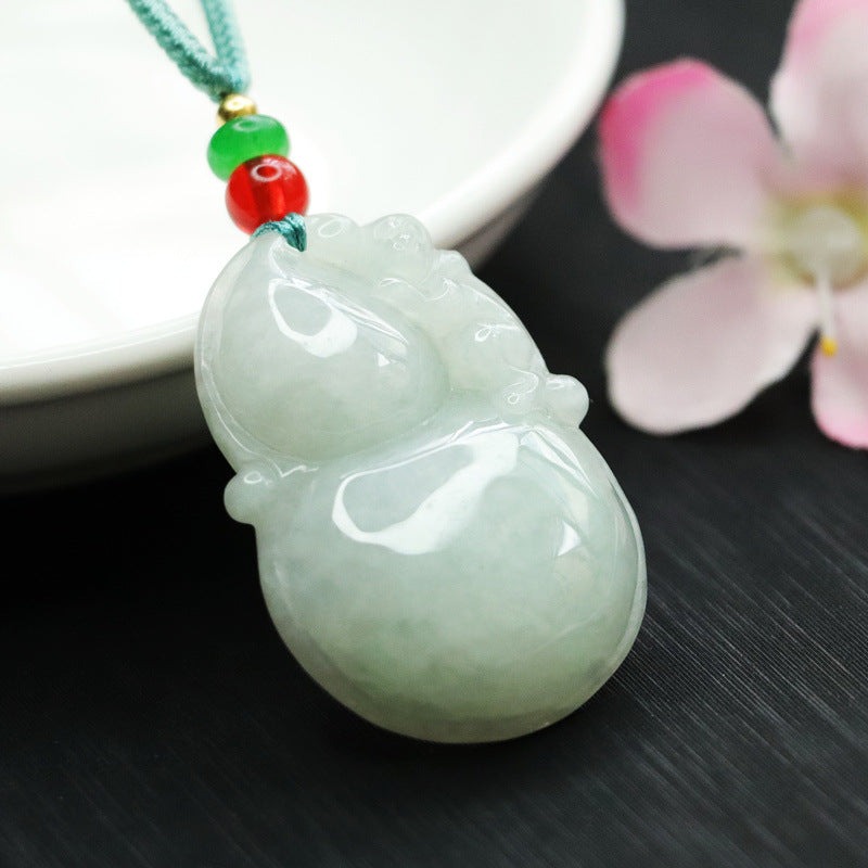 Jade Monkey Gourd Pendant - Fortune's Favor Collection