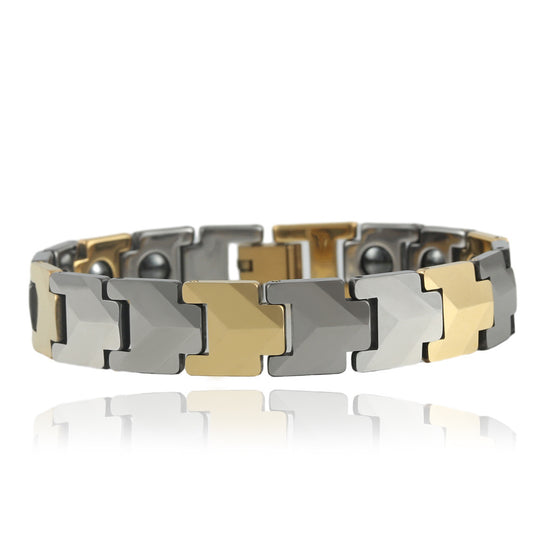 Customizable Punk-Inspired Titanium Steel Bracelet for All Genders