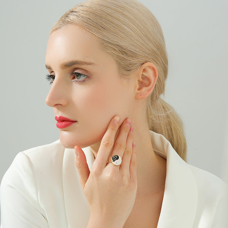 Trendy Independent Drop Glaze Ring - Online Celeb Style