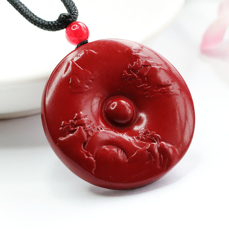 Cinnabar Pendant Purple Gold Sand Landscape Pingan Brand Pendant