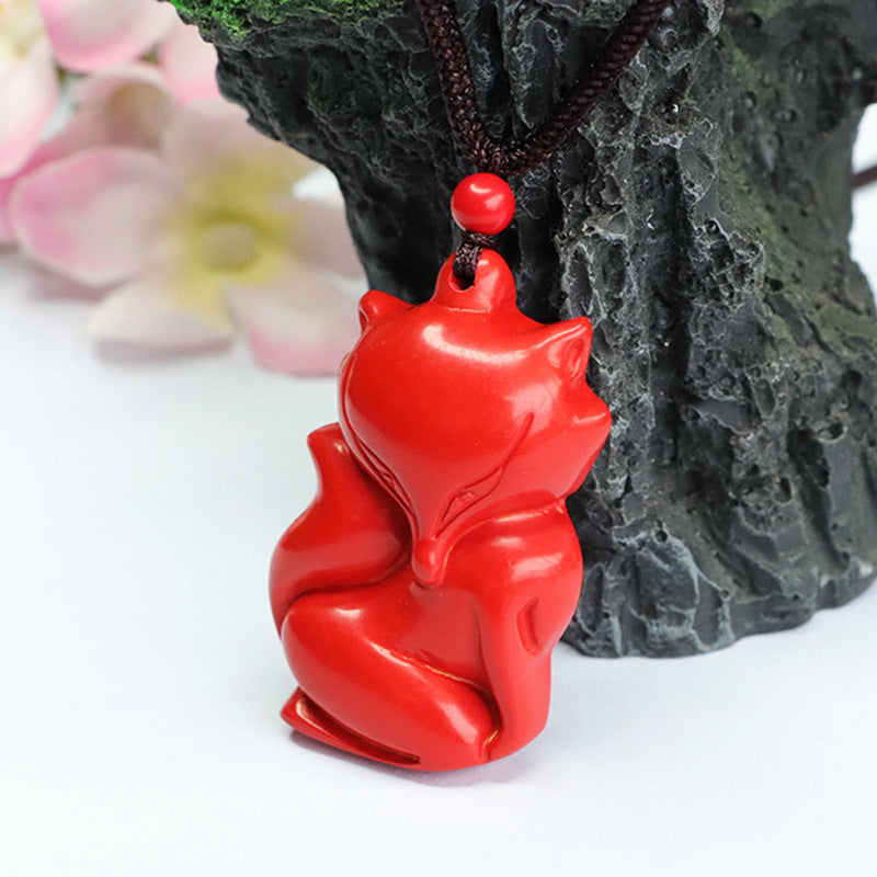 Vermilion Sand Pendant with Cinnabar Stone in Sterling Silver