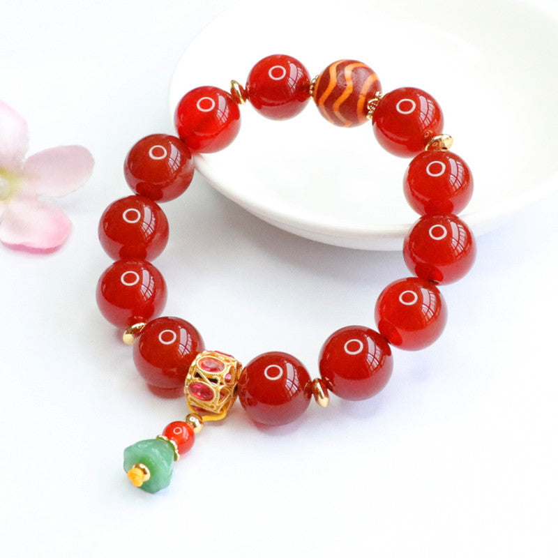 Heavenly Bead Fortune's Favor Bracelet with Red Agate and Jade