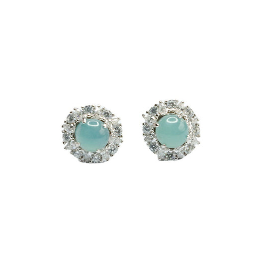 Sterling Silver Jade Stud Earrings