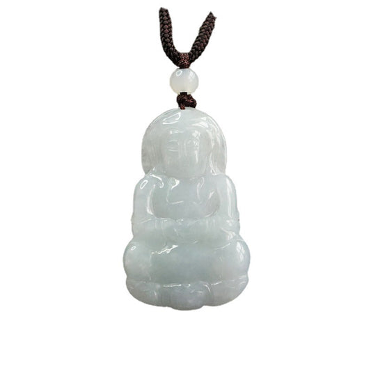 Violet Guanyin Myanmar Jade Fortune's Favor Pendant